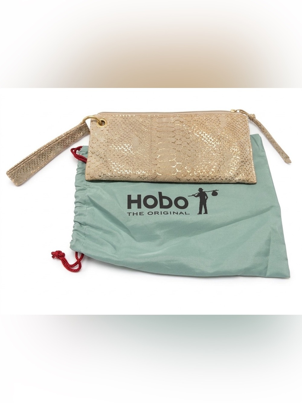 Hobo Vida Wristlet with Metallic Suede Snakeskin design